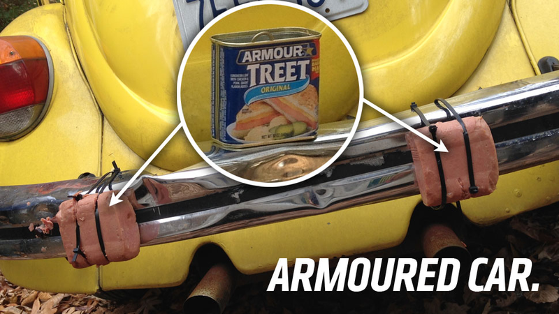 Illustration for article titled Can You Use A Canned Ham As A Bumper Guard?